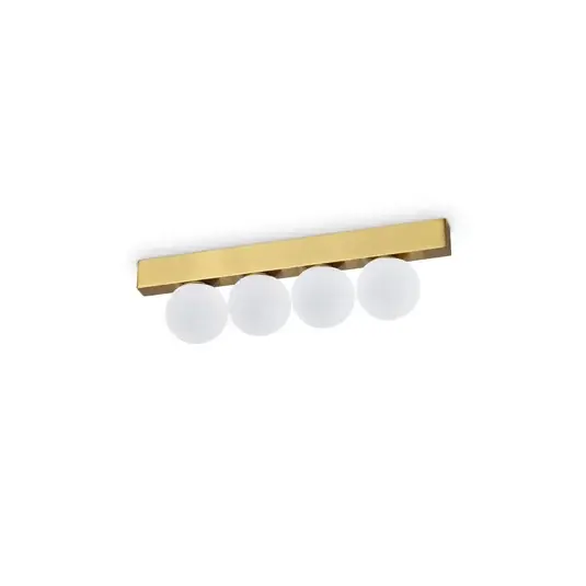 Biztonságos fizetés Ideal Lux LED mennyezeti lámpa Ping Pong sárgaréz 4-lámpa, opálüveggel