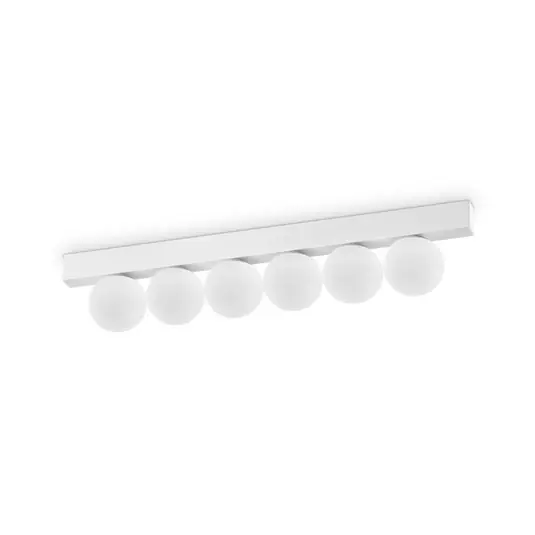 Ideal Lux LED mennyezeti lámpa Ping Pong fehér 6 lámpás, opálüveggel Csak ma