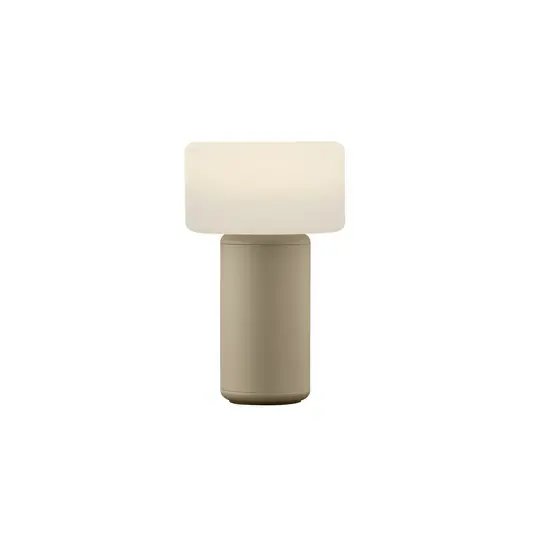 Vásárlói kedvenc Tiny-B LED-es újratölthető asztali lámpa, homokszínű, 13 cm magas, IP54-es