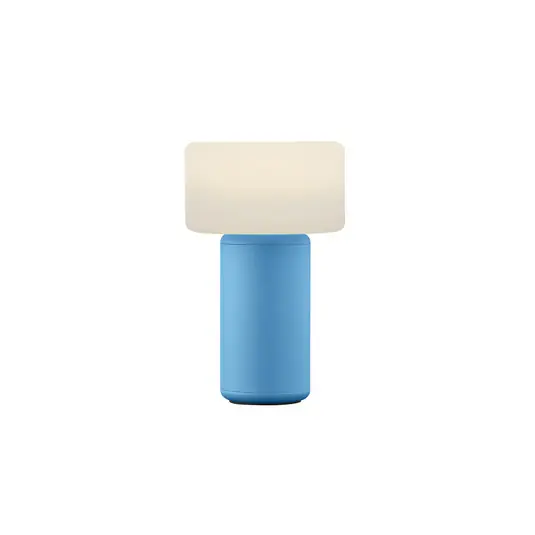LED-es újratölthető asztali lámpa Tiny-B, pasztellkék, magasság 13 cm, IP54 Vedd meg online