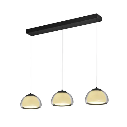 Luxxo LED függőlámpa, fekete, 3 lámpás, távirányítóval Biztonságos fizetés