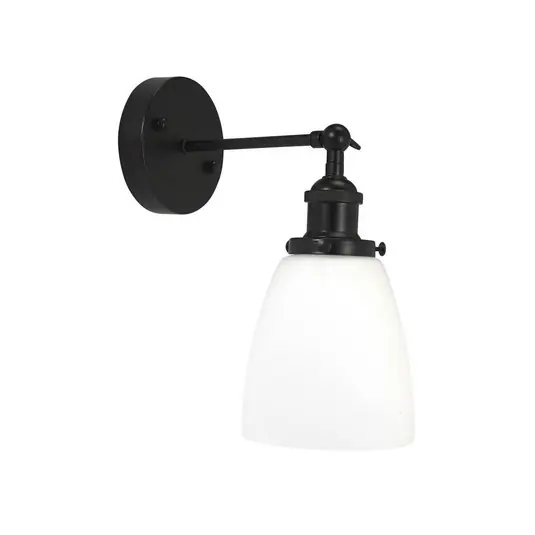 PR Home Kappa fali lámpa, fekete/opál, üveg, fém Azonnali szállítás