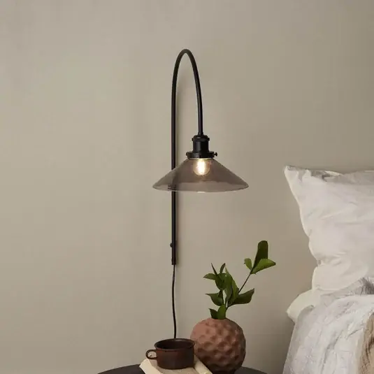 Exkluzív ajánlat PR Home fali lámpa August, fekete, sima üveg, Ø 25 cm
