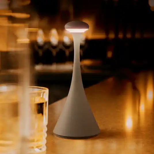 LED-es újratölthető asztali lámpa Nudrop mini, grafitszürke, IP54, Bestseller
