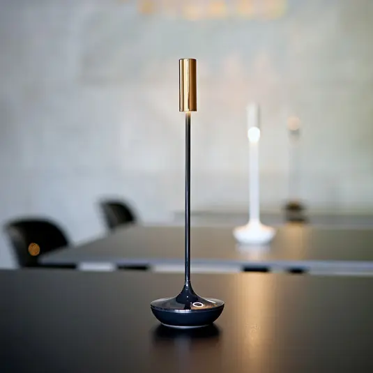 Nucandle LED-es újratölthető asztali lámpa, fekete/réz, IP54, Exkluzív ajánlat