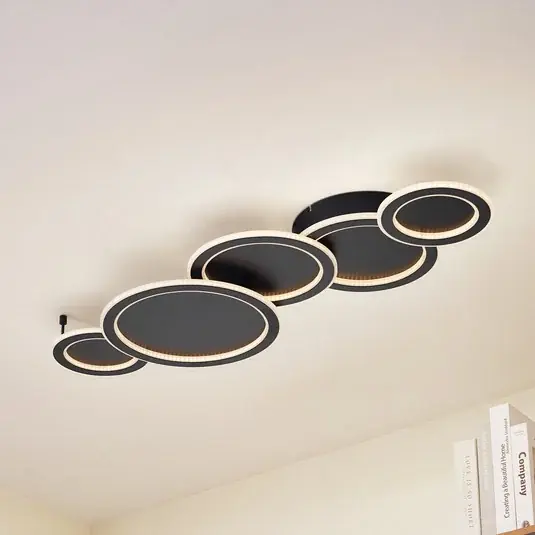 Lucande LED mennyezeti lámpa Diala, fekete, fém, 96 cm Expressz kézbesítés