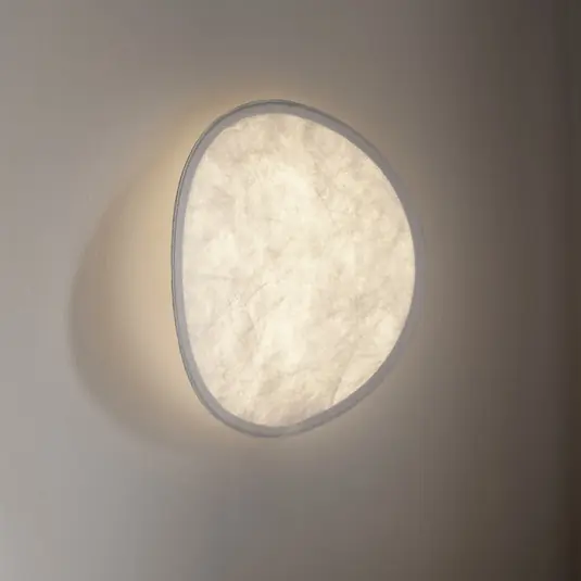 Outlet New Works Tense LED fali világítás, fehér/fehér, Ø 35 cm, szövetborítás