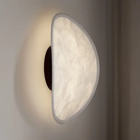 Gyors szállítás New Works Tense LED fali világítás, fehér/fekete, Ø 35 cm