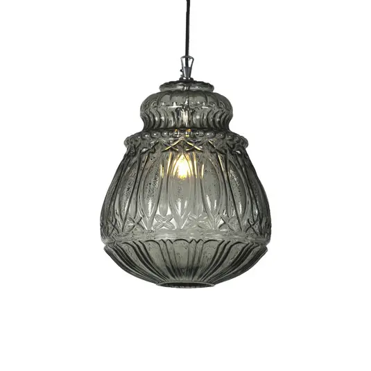 Karman függőlámpa Ginger, füstszürke, magasság 37 cm, üveg, E27 Biztonságos fizetés