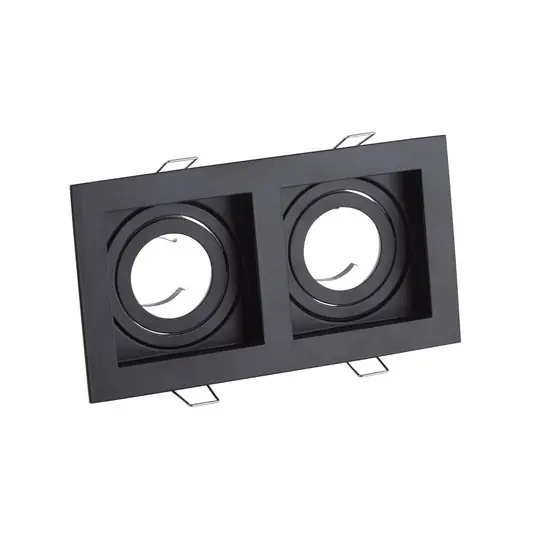 Kihagyhatatlan ajánlat Süllyesztett lámpa Grid Two, 2-lámpás, fekete, 18.5x10cm, alumínium, GU10