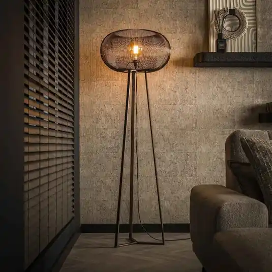Vásárlói kedvenc Copper Twist állólámpa fekete/réz 170 cm-es fém állvány