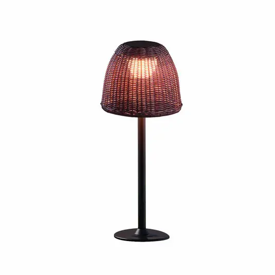 Bover LED állólámpa Atticus, magasság 50 cm, grafitbarna/barna Újdonság
