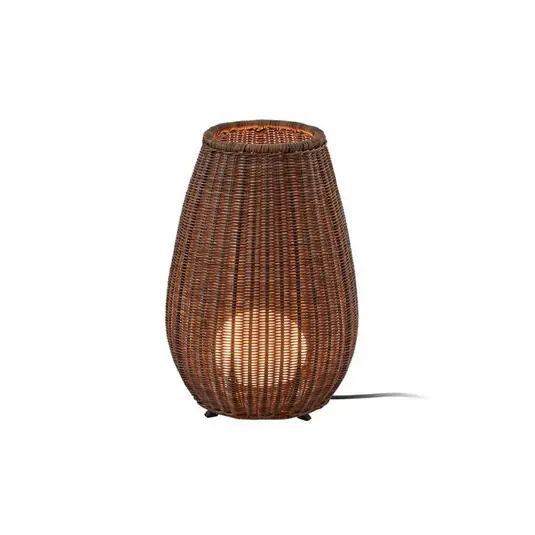 Árengedmény Bover LED asztali lámpa Amphora, barna/rattan-barna, 47 cm
