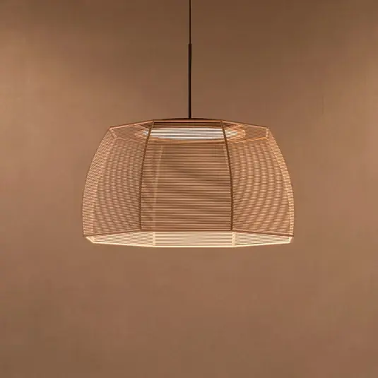 Bover LED-es függesztett lámpa Tanit, Ø 61 cm, fekete/bézs, szövet Rendeld meg most
