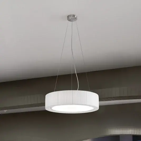 Gyors kiszállítás Bover LED mennyezeti lámpa Urban, ezüst/fehér, Ø 60 cm