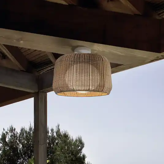 Olcsóbb Bover Fora kültéri mennyezeti lámpa, natúr fehér/bézs, Ø 50 cm