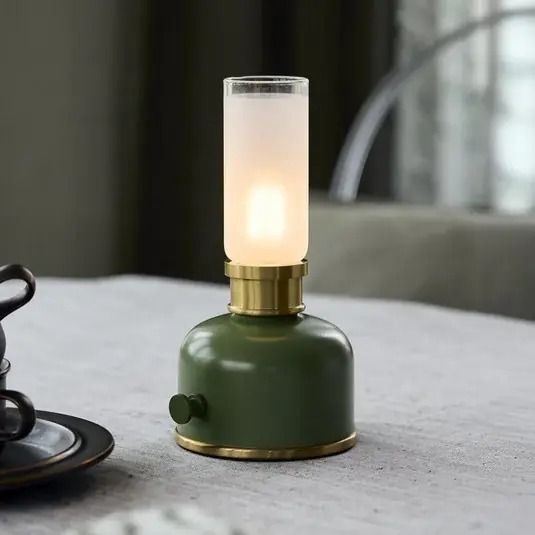 PR Home LED-es újratölthető asztali lámpa Frida, zöld, magasság 22 cm Árcsökkenés