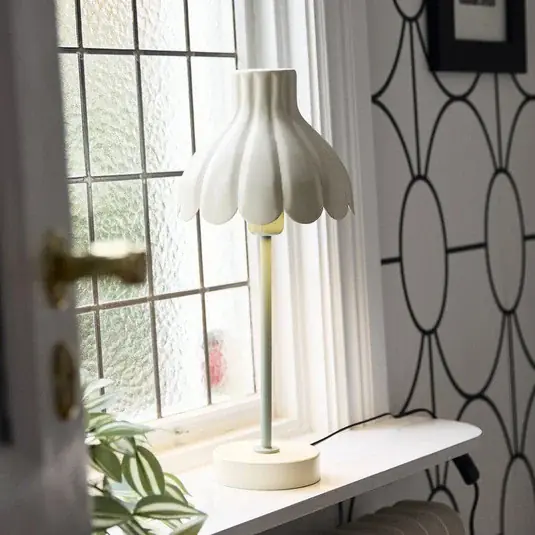 PR Home Wera asztali lámpa, krém/zöld, magasság 47 cm, fém Akció