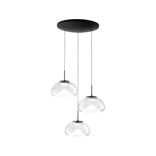 Outlet LED-es függőlámpa Brena, 3-lámpás, kerek, átlátszó, CCT