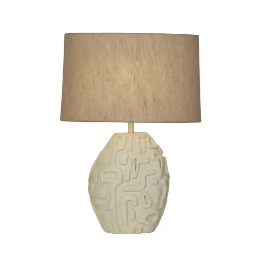 Adelaide asztali lámpa, krémszínű, magasság 59,5 cm, textil/gyanta Alacsony ár