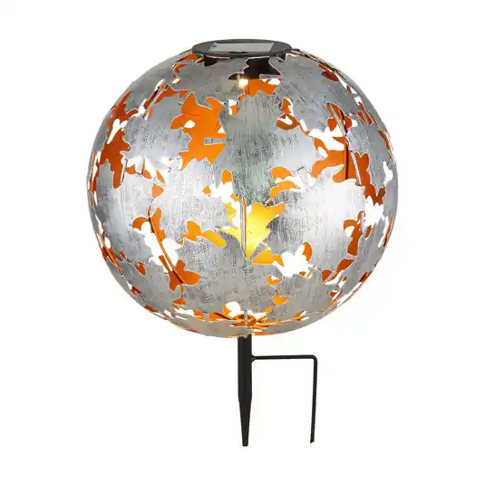 LED napelemes lámpa 36749S földgömb Ø 27 cm, ezüst, földi tüske Árengedmény