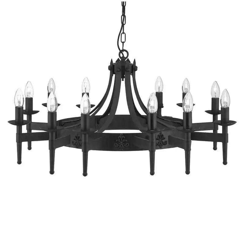 Searchlight 24212-12BK Cartwheel 24212-12BK függőlámpa 12xE27 Prémium