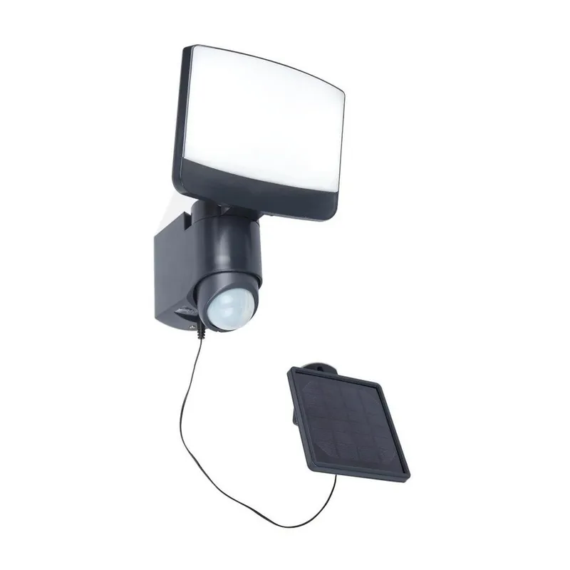 Akciós ár Lutec 6925601345 LED kültéri napelemes fali lámpa érzékelővel Sunshine 1x8W 5000K IP44 - töltési panellel együtt