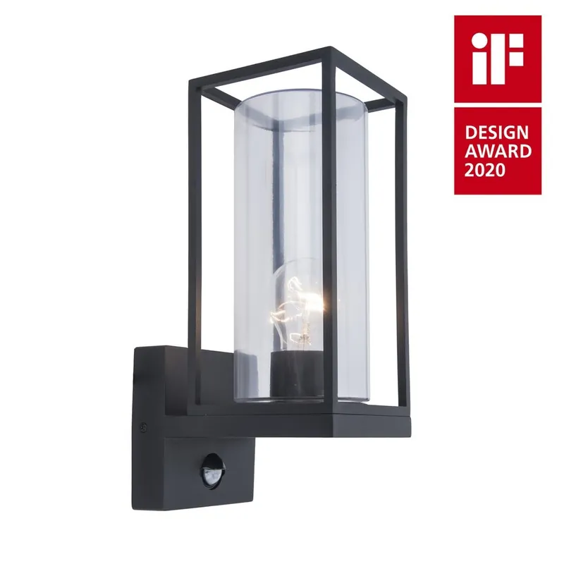 Szuper akció Lutec 5288802012 kültéri fali lámpa mozgásérzékelővel Flair 1x40W E27 IP44