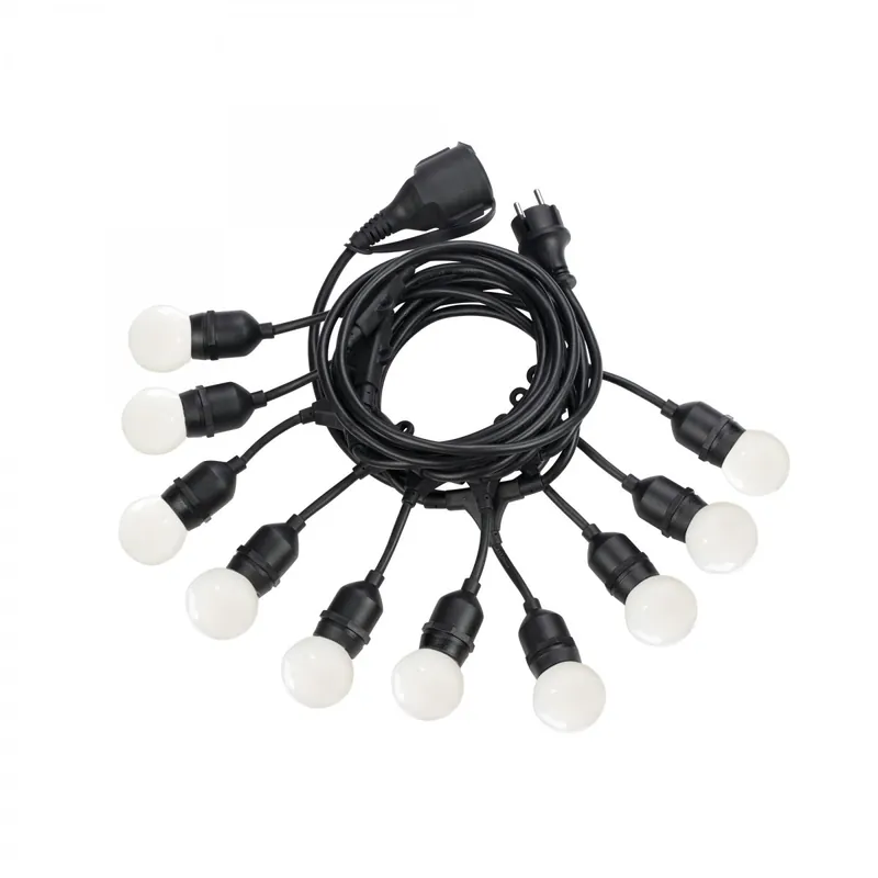 *Ideal Lux 246796 kültéri fényfüzér Fiesta 10x15W E27 IP44 - fekete Exkluzív ajánlat