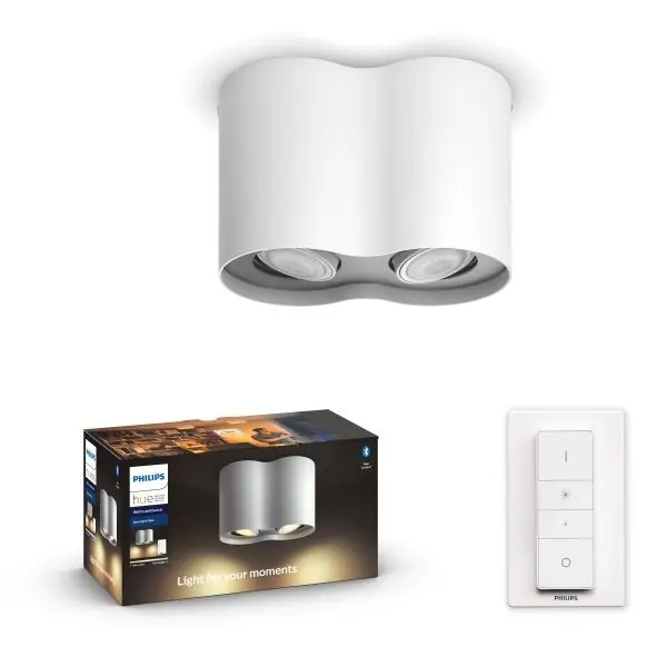 Gyors szállítás Philips Hue 8720169320178 LED mennyezeti spotlámpa Pillar 4,2W GU10 2x400lm 2200-6500K