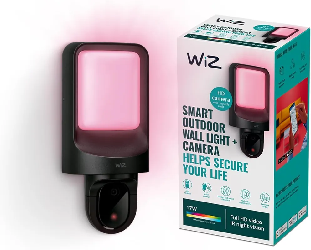 Philips WiZ 8720169072114 LED kültéri lámpa kamerával 17W integrált LED forrás 2700K Korlátozott ajánlat