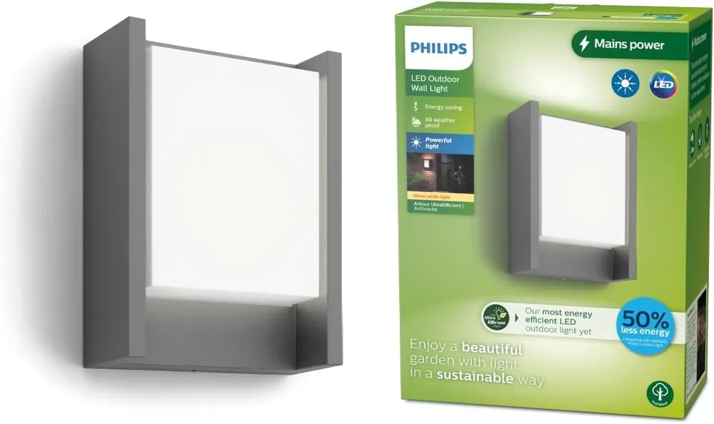 Azonnali szállítás Philips 8720169278042 LED kültéri fali lámpa Arbour 3,8W integrált LED forrás 800lm 2700K