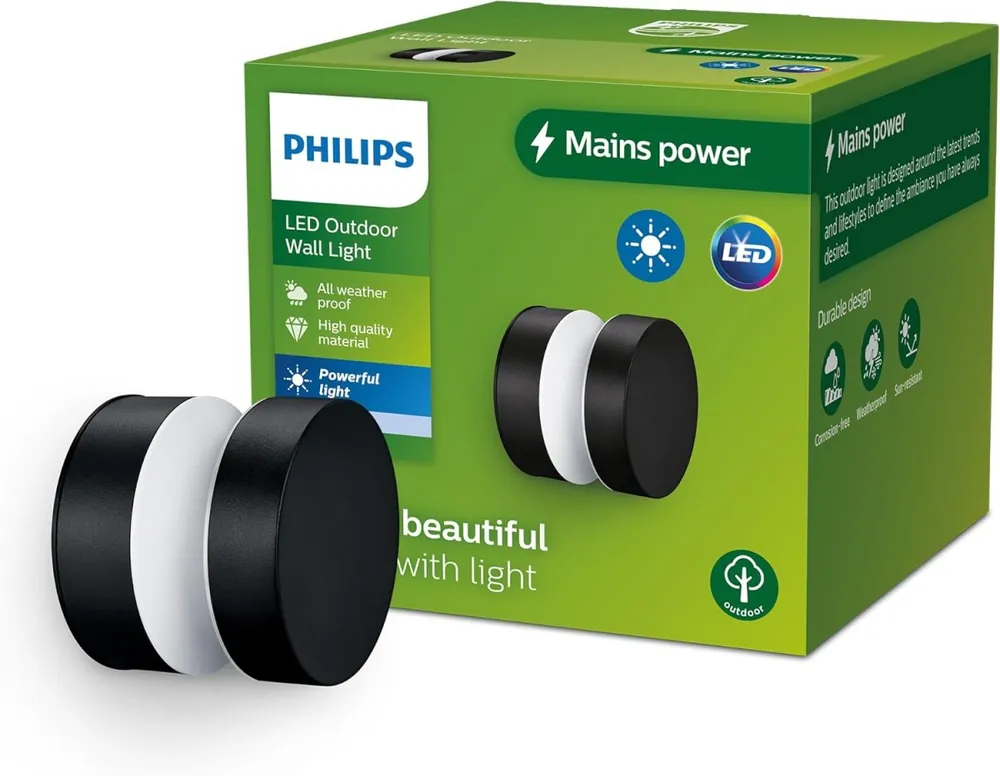 Expressz kézbesítés Philips 8720169266650 LED kültéri fali lámpa Laven 6W integrált LED forrás 750lm 4000K