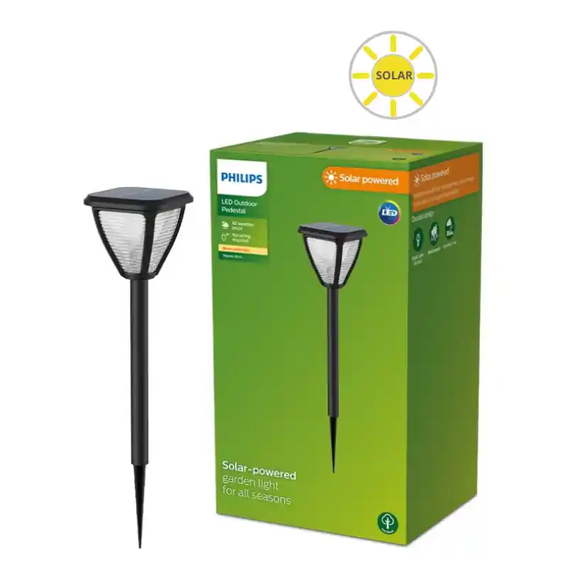 Philips 8720169265721 LED napelemes kültéri lámpa leszúráshoz Vapora 1,5W integrált LED forrás 200lm 2700K Biztonságos fizetés