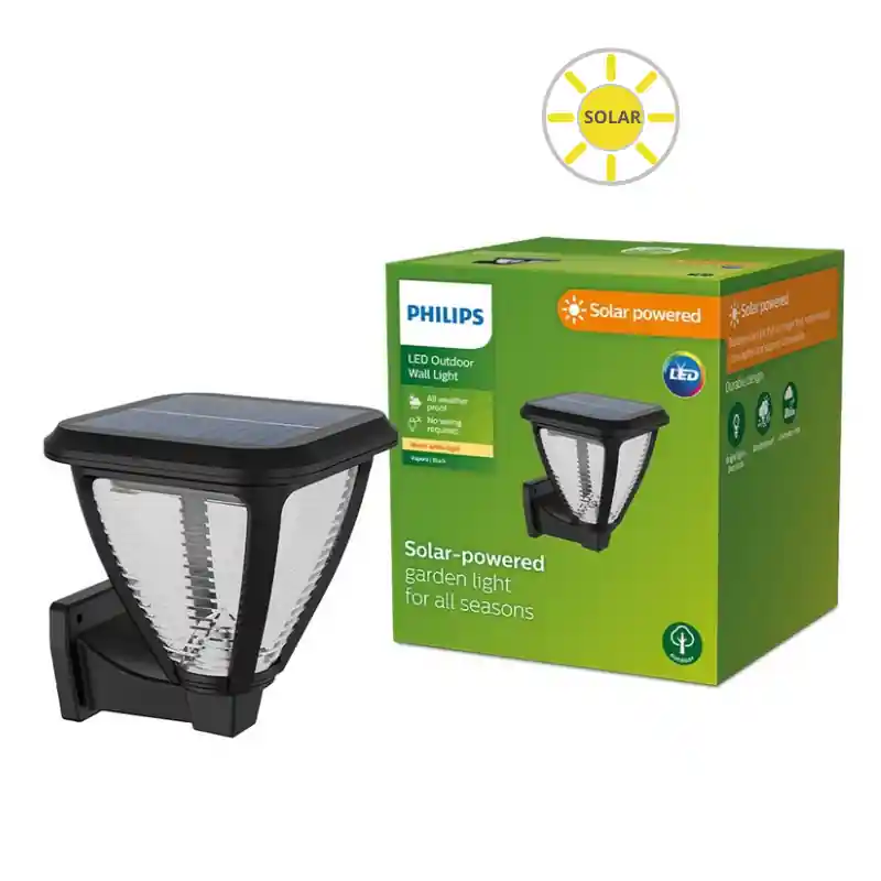 Utolsó esély Philips 8720169265707 LED napelemes kültéri fali lámpa Vapora 1,5W integrált LED forrás 200lm 2700K