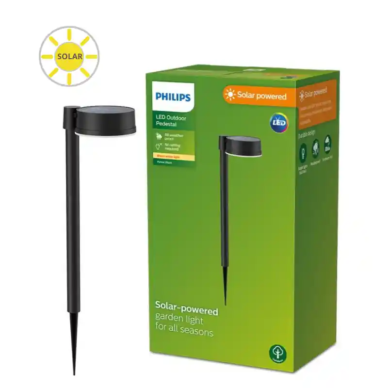 Kihagyhatatlan ajánlat Philips 8720169265646 LED napelemes kültéri lámpa leszúráshoz Vynce 1,5W integrált LED forrás 200lm 2700K