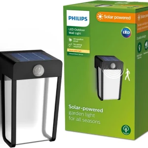 Árcsökkenés Philips 8720169265509 LED napelemes kültéri fali lámpa Shroud 2,3W integrált LED forrás 250lm 2700K