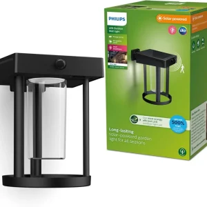 Vásárlói kedvenc Philips 8720169263932 LED napelemes kültéri fali lámpa Camill 1,4W integrált LED forrás 250lm 3000K