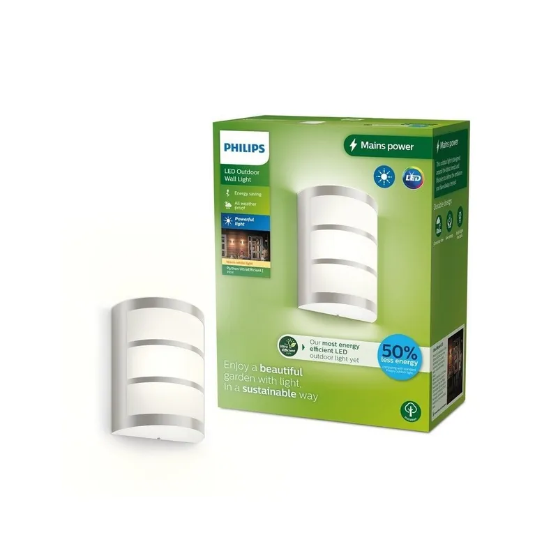 Vedd meg most Philips 8720169263758 LED kültéri fali lámpa Python 3,8W integrált LED forrás 800lm 2700K
