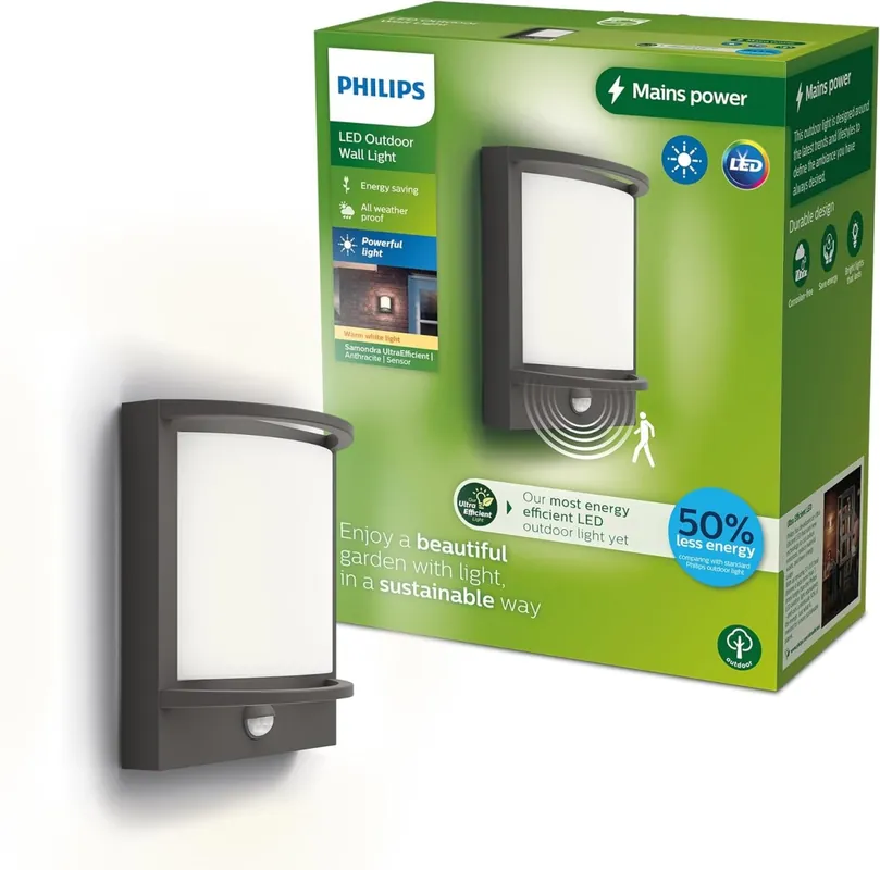 Philips 8720169263710 LED kültéri fali lámpa Samondra 3,8W integrált LED forrás 800lm 2700K Kedvezmény