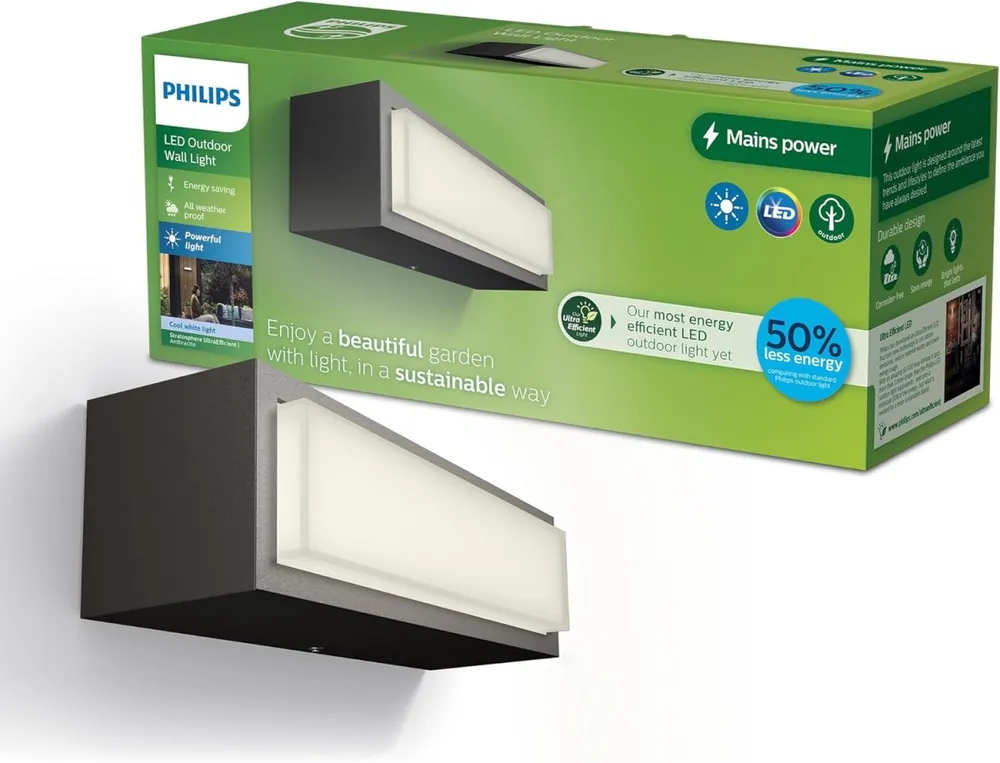 Szuper ajánlat Philips 8720169257498 LED kültéri fali lámpa Stratosphere 3,8W integrált LED forrás 800lm 4000K