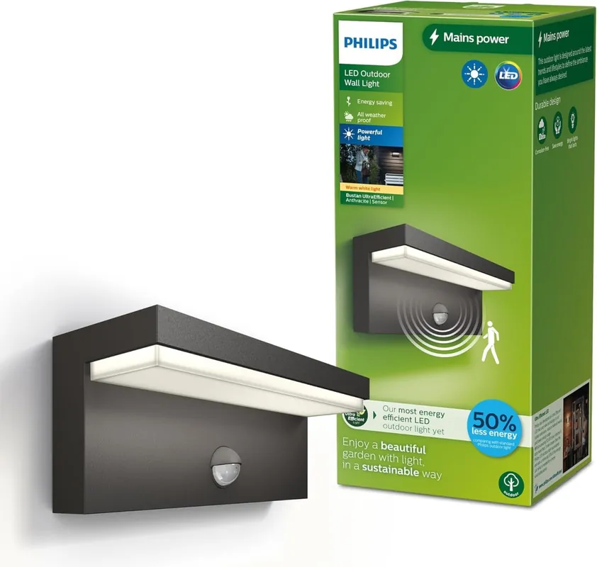 Philips 8720169257399 LED kültéri fali lámpa Bustan 3,8W integrált LED forrás 800lm 2700K Vedd meg most
