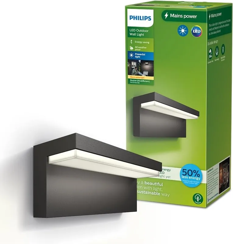 Árcsökkenés Philips 8720169257252 LED kültéri fali lámpa Bustan 3,8W integrált LED forrás 800lm 2700K