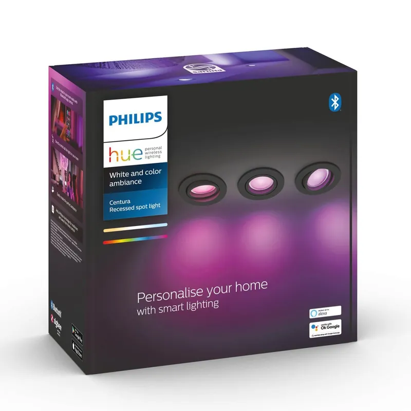 Ajánlat Philips Hue 8720169318977 LED süllyeszthető lámpakészlet Centura 3x4,2W GU10 3x350lm 2000-6500 RGBK